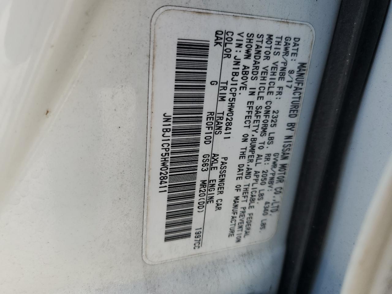 2017 Nissan Rogue VIN JN1BJ1CP5HW028411 Copart auction photo, all over damage thumbnail 16