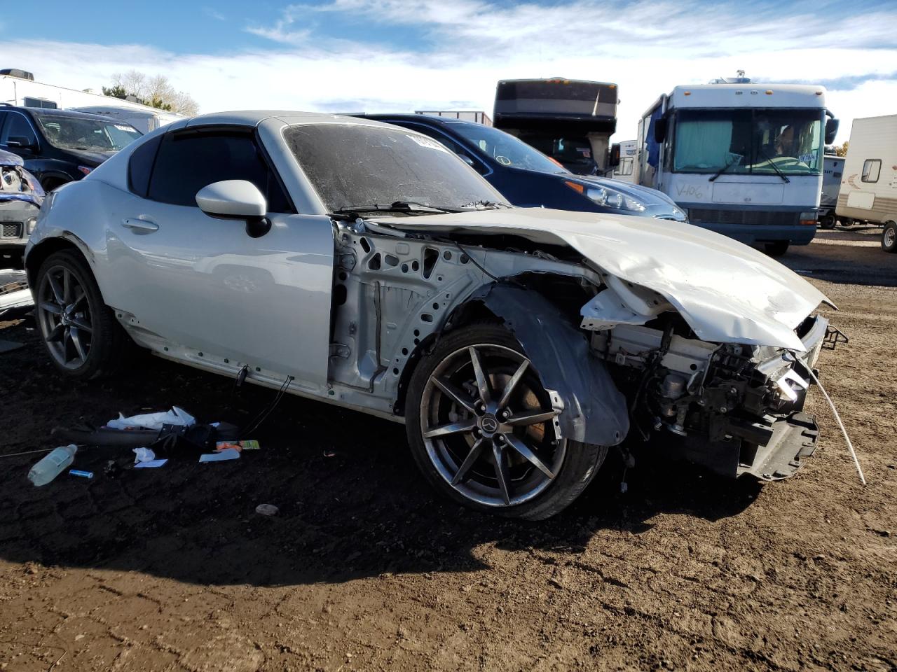 2018 Mazda MX-5 VIN JM1NDAM77J0202214 Copart auction photo, front end damage thumbnail 4