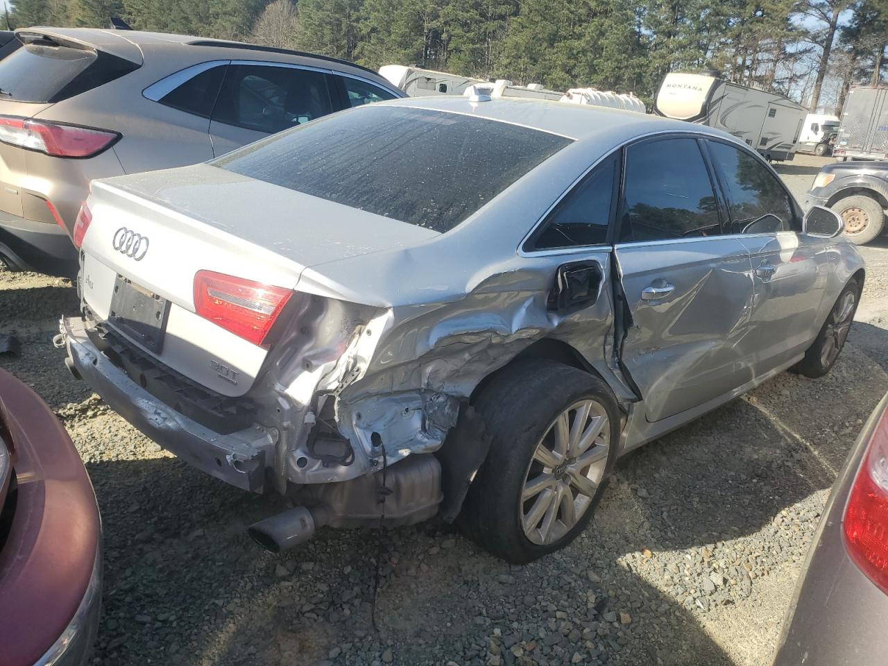 2015 Audi A6 VIN WAUFGAFC1FN005360 Copart auction photo, rear end / side damage thumbnail 3
