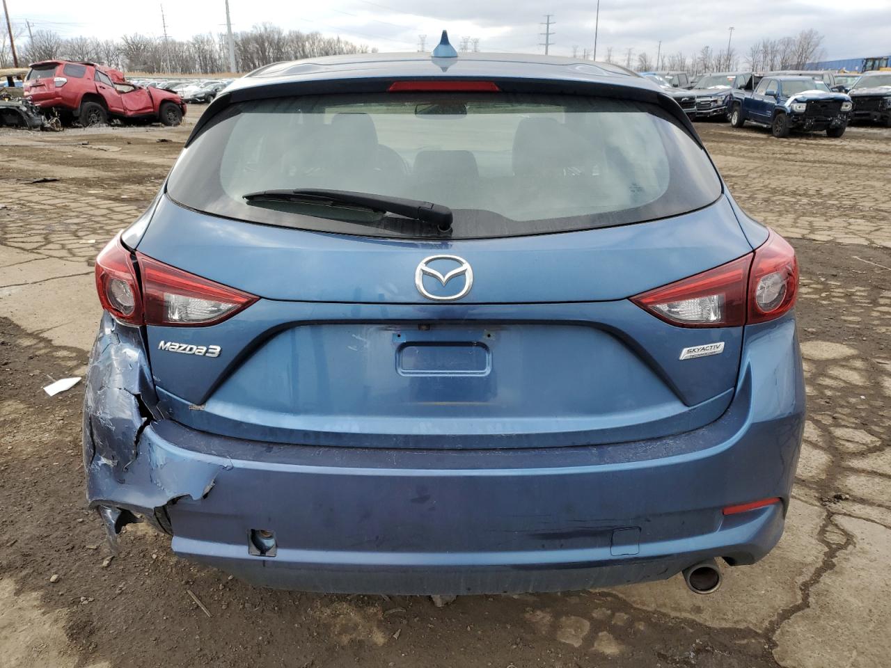 2018 Mazda 3 VIN 3MZBN1M39JM229065 Copart auction photo, rear end damage thumbnail 6