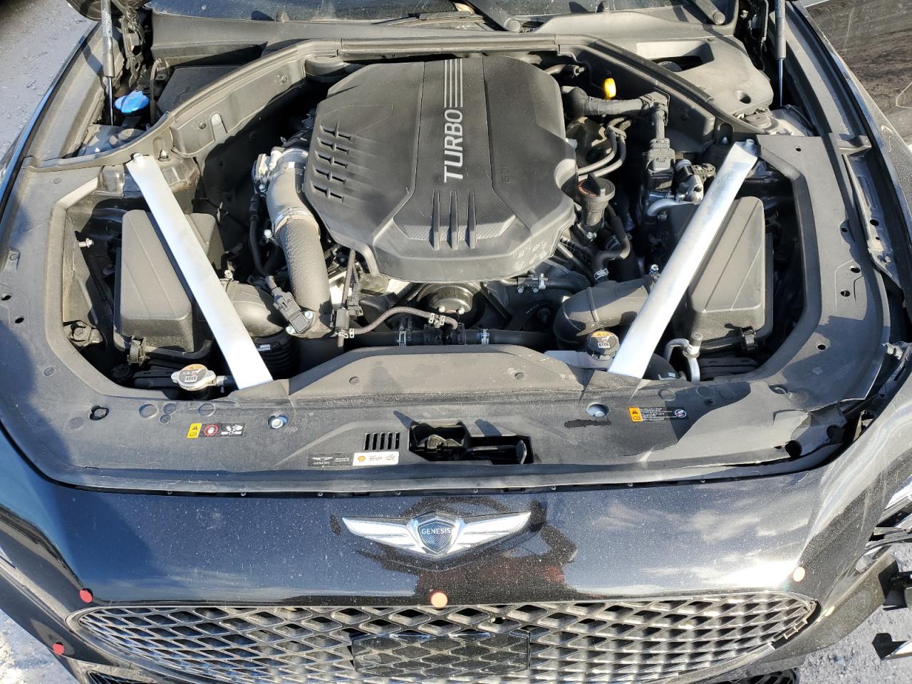 2022 Genesis G70 VIN KMTG54TE6NU094854 Copart auction photo, front end / top/roof damage thumbnail 11