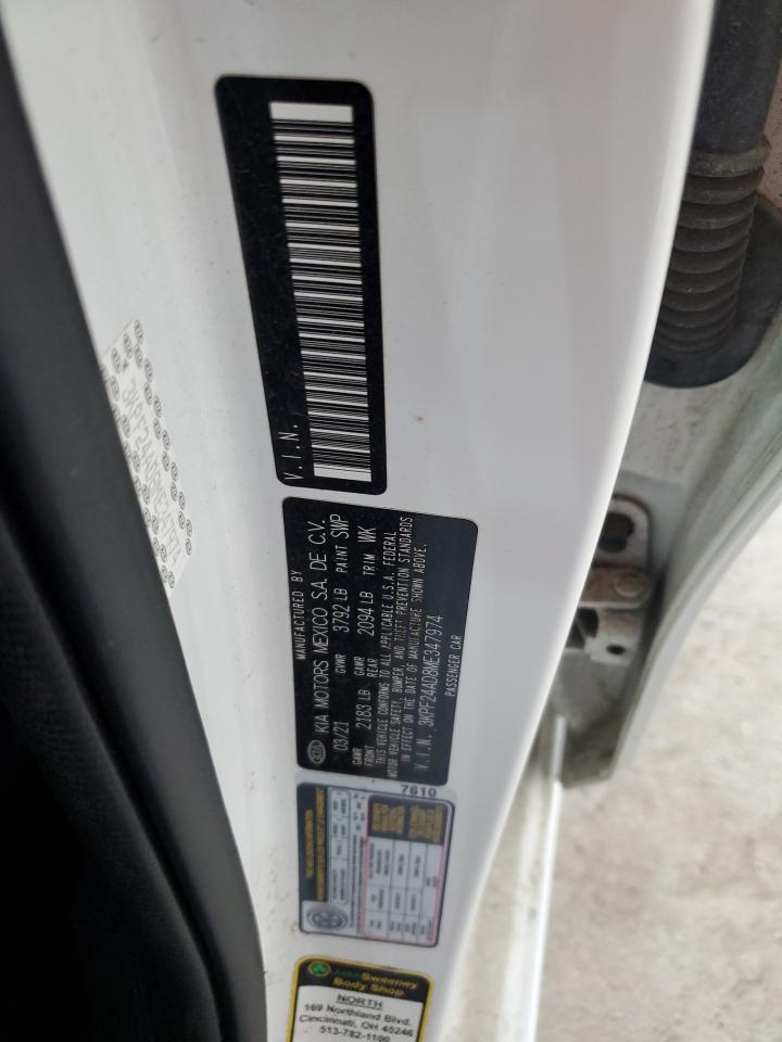 2021 KIA Forte VIN 3KPF24AD8ME347974 Copart auction photo, front end damage thumbnail 12