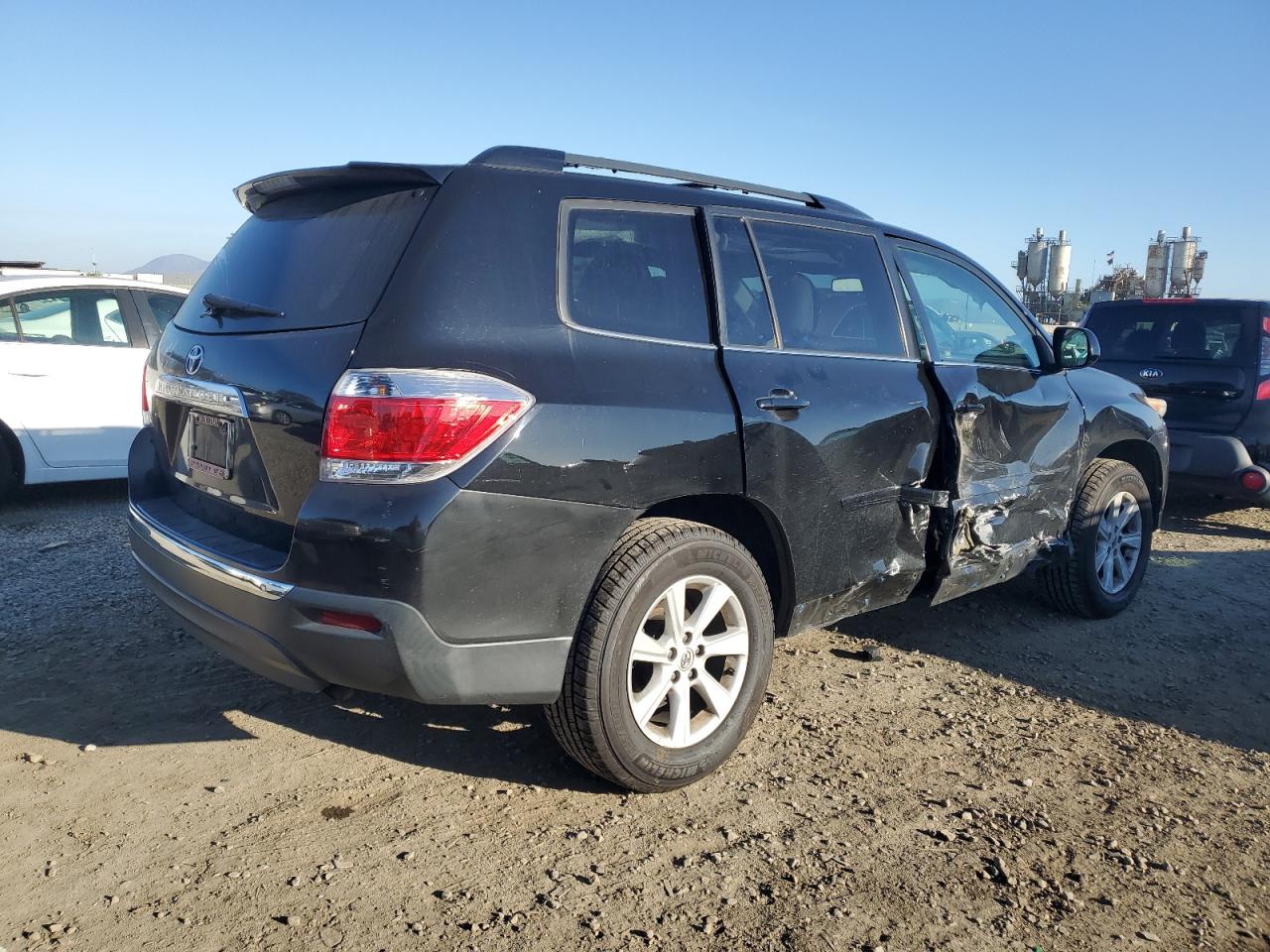 2013 Toyota Highlander VIN 5TDZK3EH6DS096222 Copart auction photo, side damage thumbnail 3
