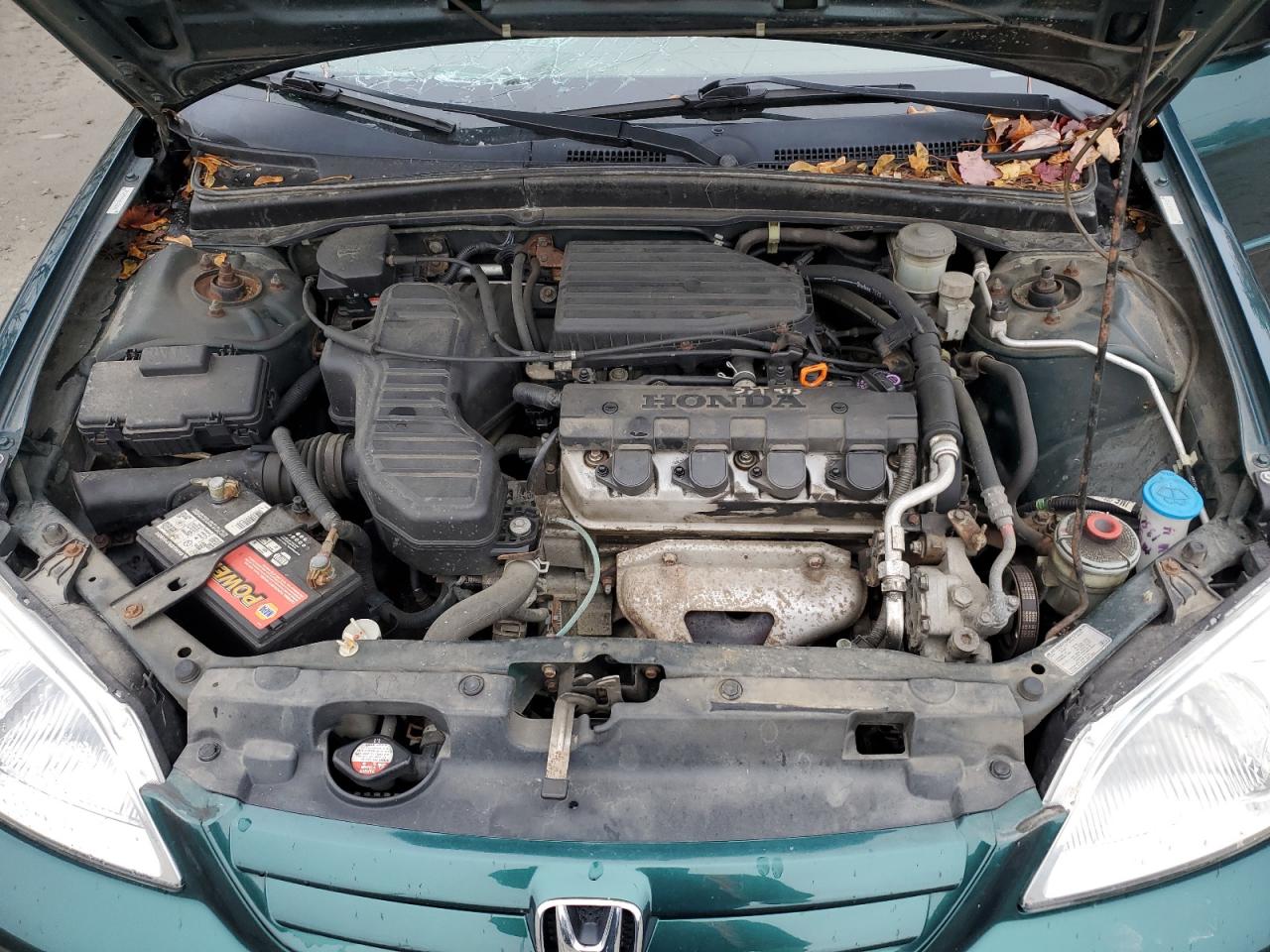 2001 Honda Civic VIN 2HGES15591H600038 Copart auction photo, top/roof damage thumbnail 11