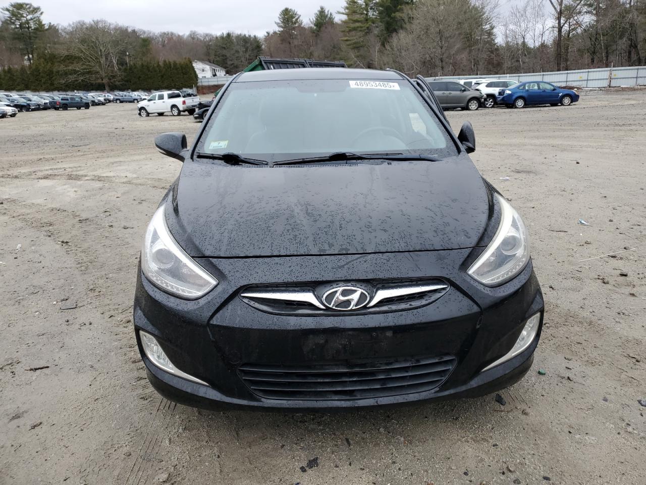 2014 Hyundai Accent VIN KMHCU5AE0EU189544 Copart auction photo, side damage thumbnail 5