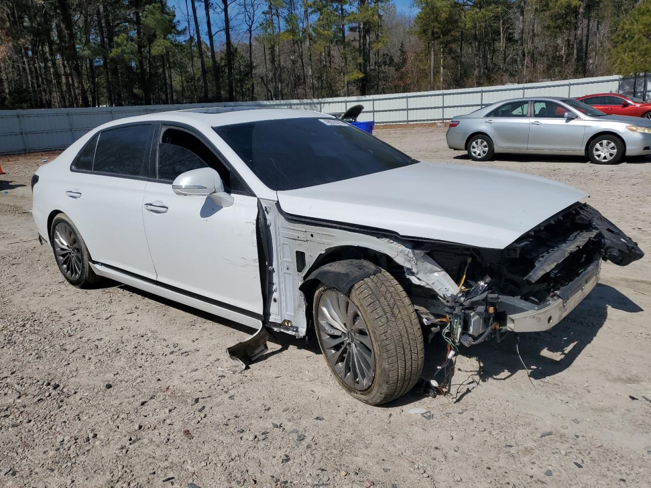 2018 Genesis G90 VIN KMHG34JA8JU043690 Copart auction photo, front end damage thumbnail 4