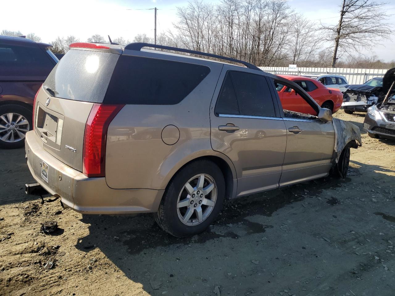 2006 Cadillac SRX VIN 1GYEE637860163890 Copart auction photo, burn damage thumbnail 3