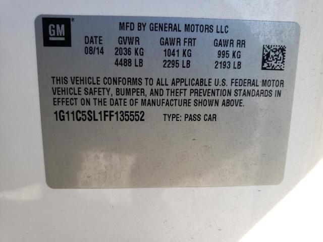 2015 Chevrolet Malibu VIN 1G11C5SL1FF135552 Copart auction photo, vandalism damage thumbnail 13