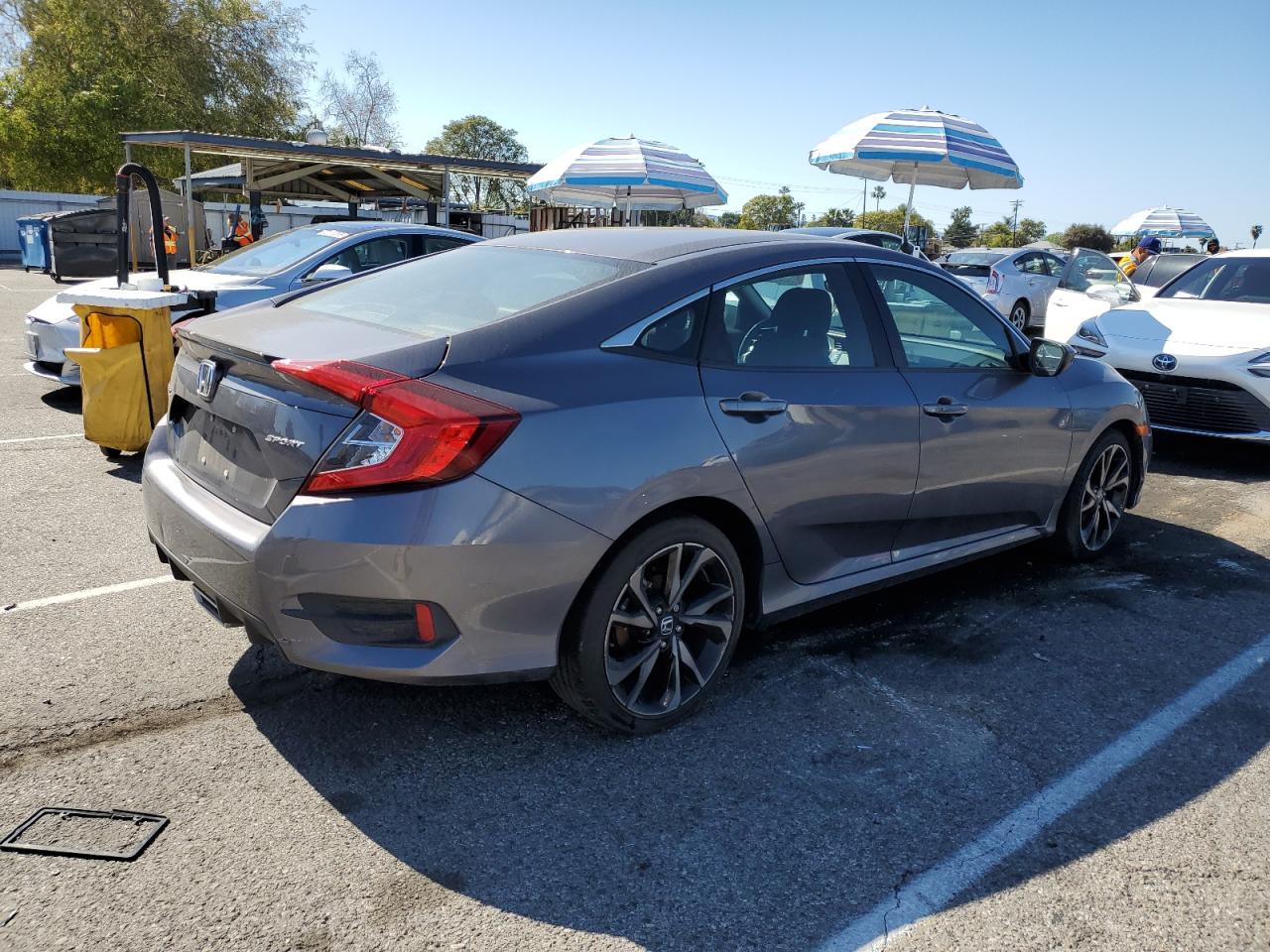 2020 Honda Civic VIN 2HGFC2F80LH597498 Copart auction photo, burn damage thumbnail 3