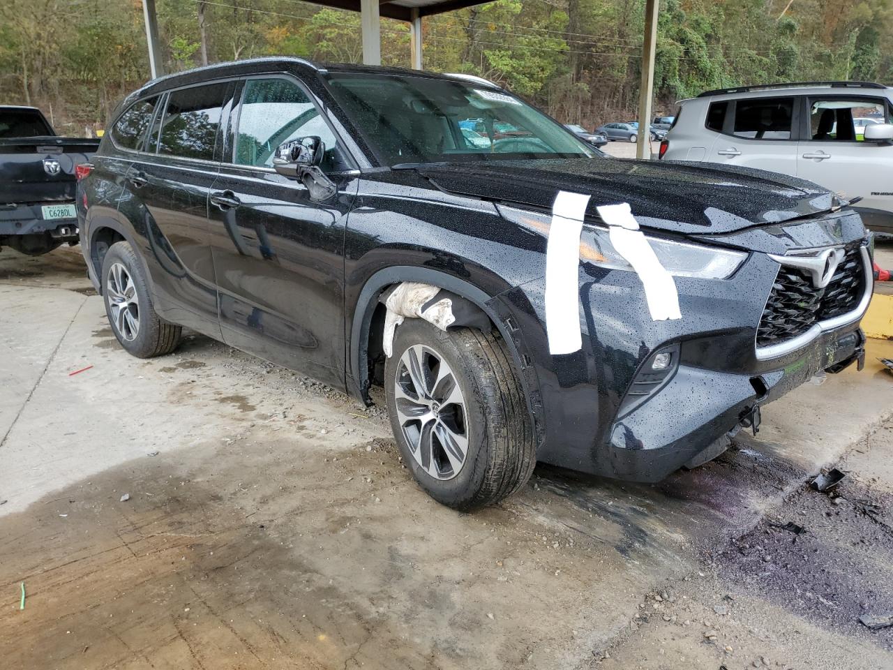 2021 Toyota Highlander VIN 5TDGZRAH2MS536710 Copart auction photo, front end / rear end damage thumbnail 4