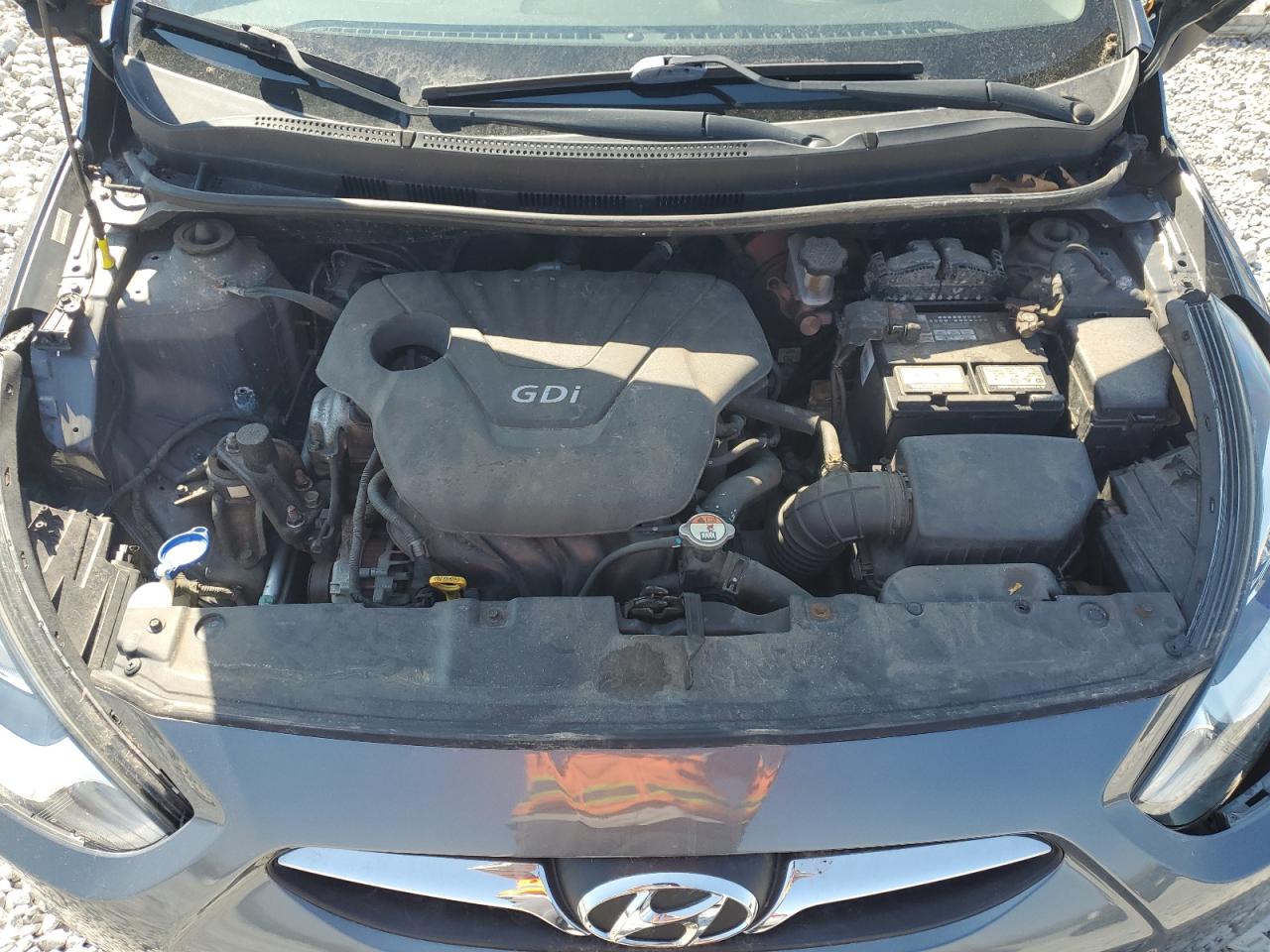 2013 Hyundai Accent VIN KMHCU5AE7DU074728 Copart auction photo, front end / side damage thumbnail 11