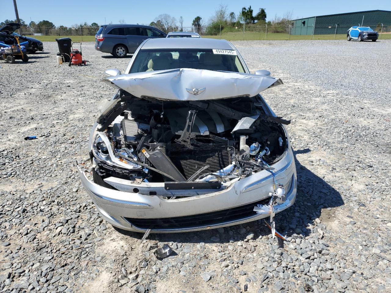 2013 Hyundai Genesis VIN KMHGC4DD7DU229263 Copart auction photo, front end / rear end damage thumbnail 5