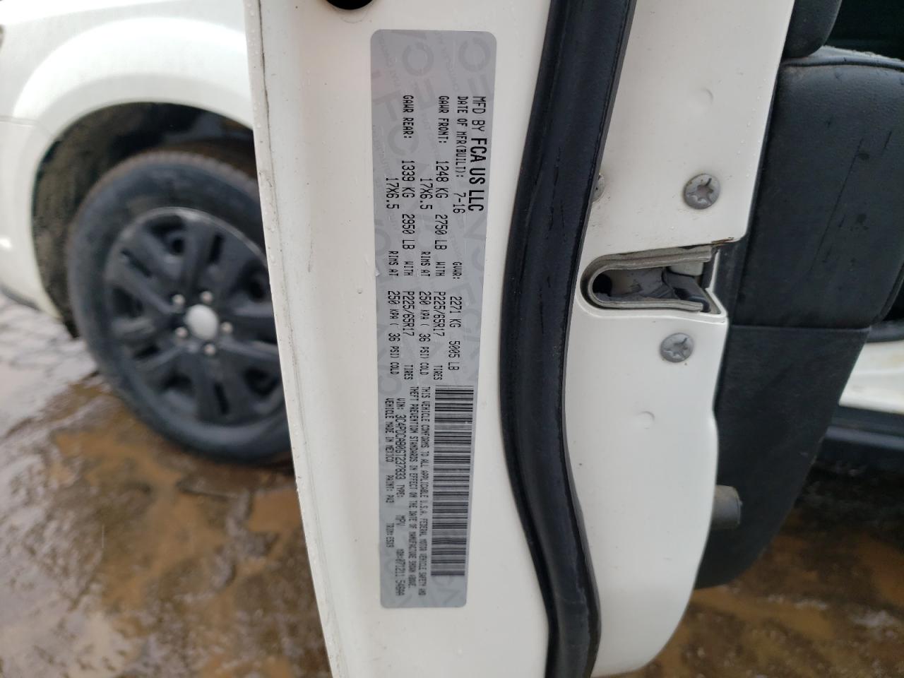 2016 Dodge Journey VIN 3C4PDCAB0GT237833 Copart auction photo, front end / rear end damage thumbnail 15