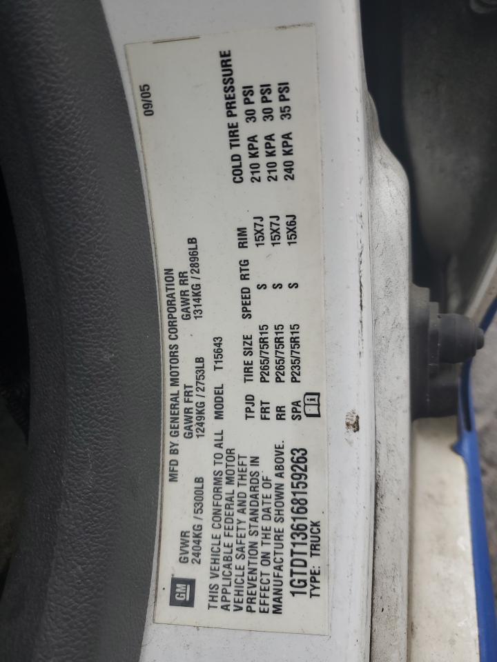 2006 GMC Canyon VIN 1GTDT136168159263 Copart auction photo, front end / rear end damage thumbnail 12