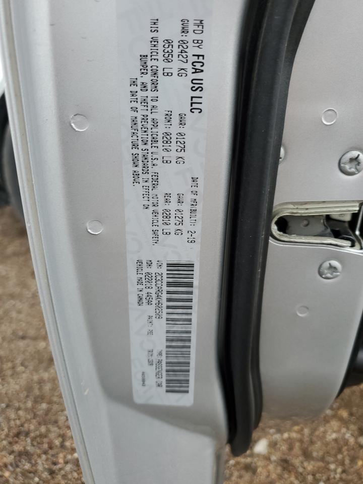 2019 Chrysler 300 VIN 2C3CCARG4KH602509 Copart auction photo, front end / rear end damage thumbnail 12