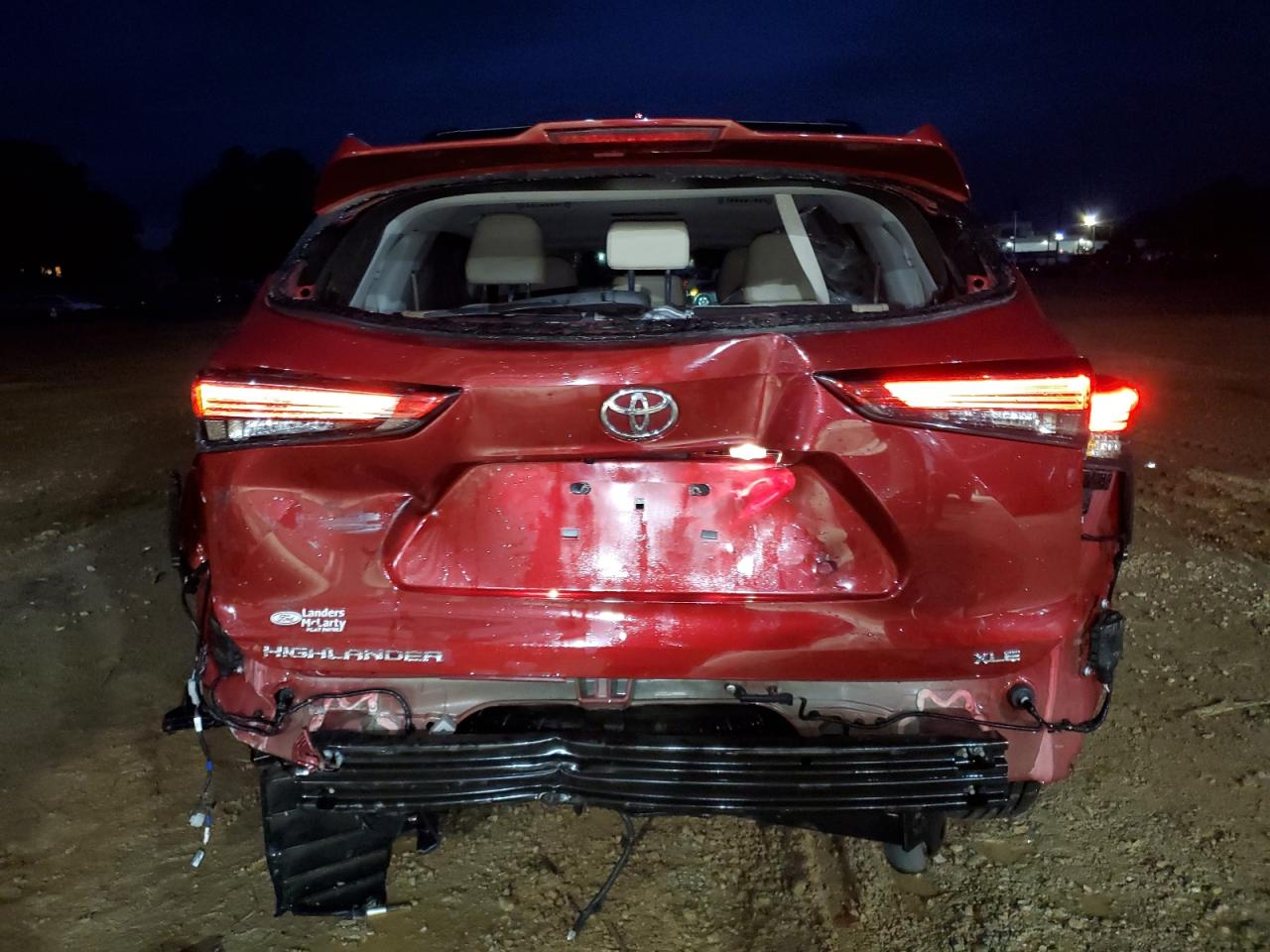 2022 Toyota Highlander VIN 5TDGZRAH3NS125494 Copart auction photo, rear end damage thumbnail 6