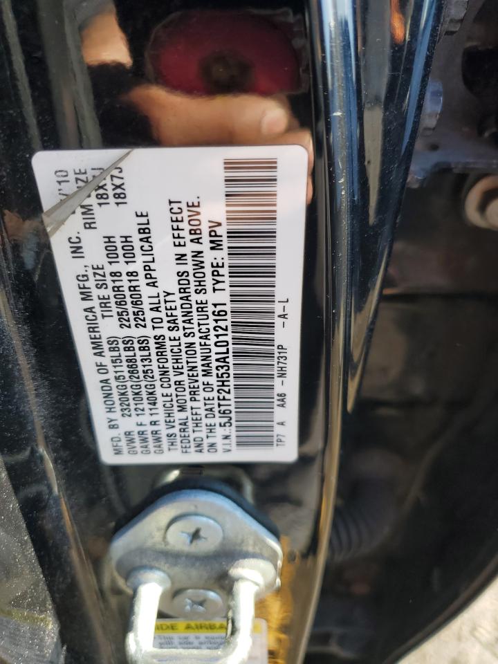 2010 Honda Accord VIN 5J6TF2H53AL012161 Copart auction photo, front end damage thumbnail 14