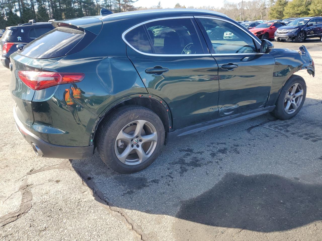 2019 Alfa Romeo Stelvio VIN ZASPAKAN4K7C30319 Copart auction photo, front end / rear end damage thumbnail 3