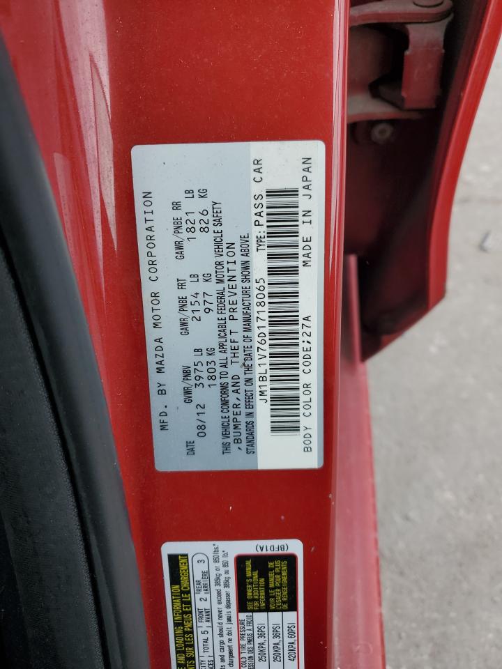2013 Mazda 3 VIN JM1BL1V76D1718065 Copart auction photo, water/flood / front end damage thumbnail 13