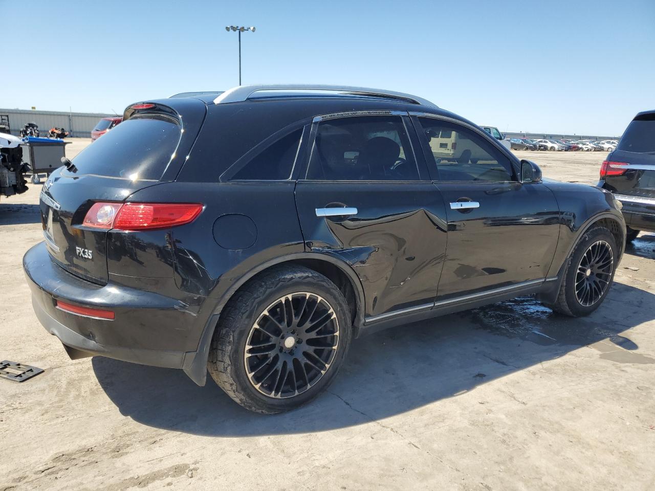 2004 Infiniti FX VIN JNRAS08U34X107451 Copart auction photo, side / minor dent/scratches damage thumbnail 3