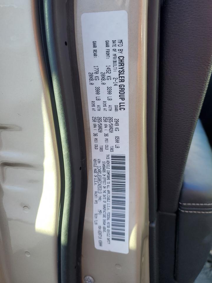 2014 Dodge Durango VIN 1C4RDJEG0EC425313 Copart auction photo, side / front end damage thumbnail 13
