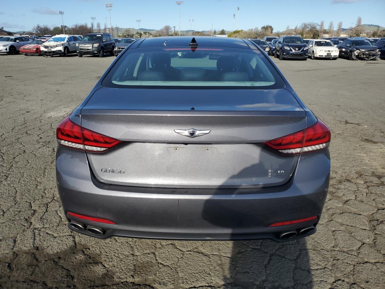 2015 Hyundai Genesis VIN KMHGN4JF0FU072937 Copart auction photo, side damage thumbnail 6