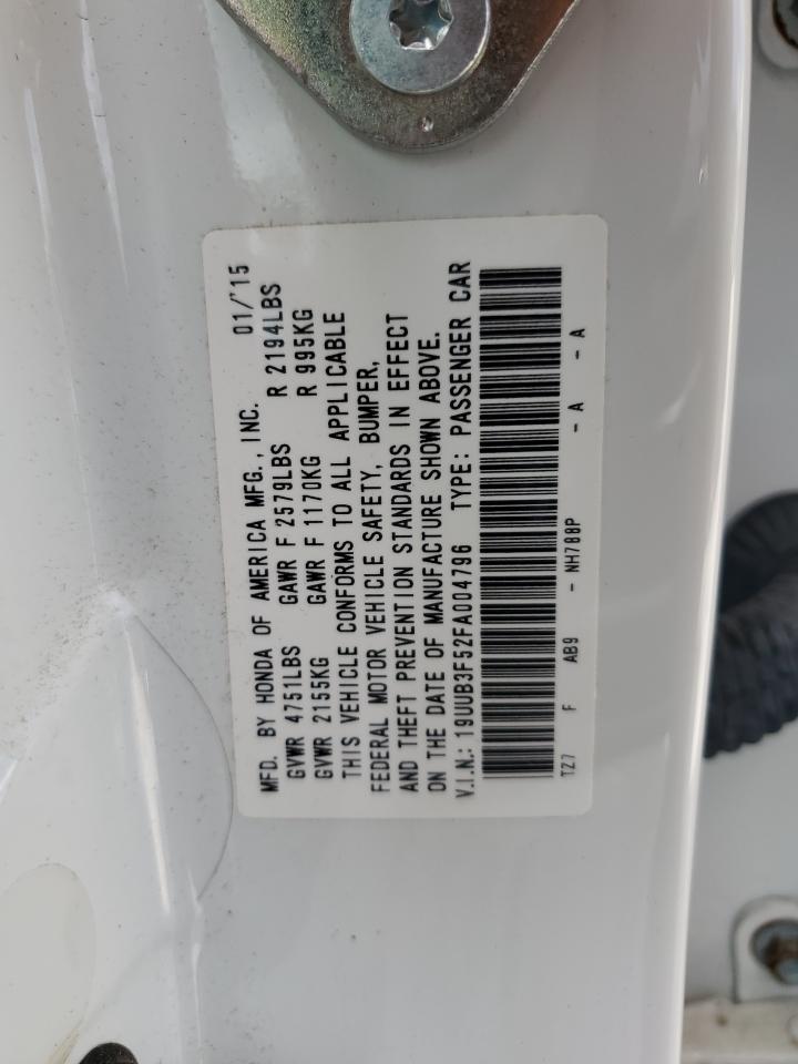 2015 Acura TLX VIN 19UUB3F52FA004796 Copart auction photo, mechanical damage thumbnail 12