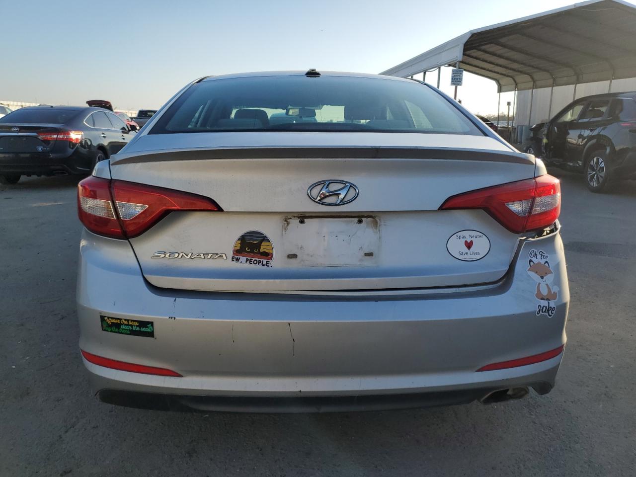 2015 Hyundai Sonata VIN 5NPE24AFXFH044190 Copart auction photo, front end / rear end damage thumbnail 6