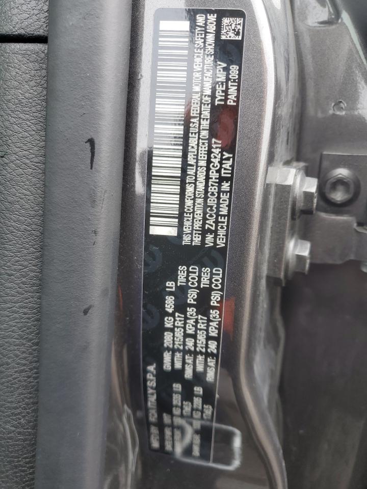 2017 Jeep Renegade VIN ZACCJBCB7HPG42417 Copart auction photo, front end / side damage thumbnail 14