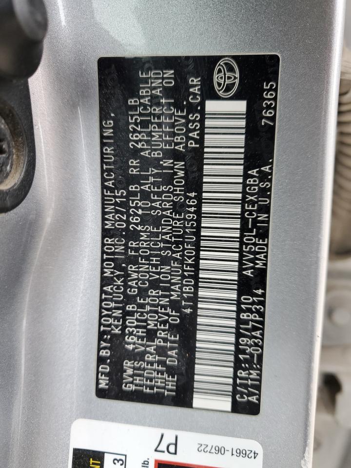 2015 Toyota Camry VIN 4T1BD1FK0FU159464 Copart auction photo, side damage thumbnail 12