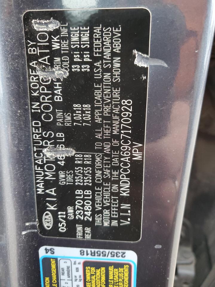 2012 KIA Sportage VIN KNDPCCA69C7170928 Copart auction photo, all over damage thumbnail 13
