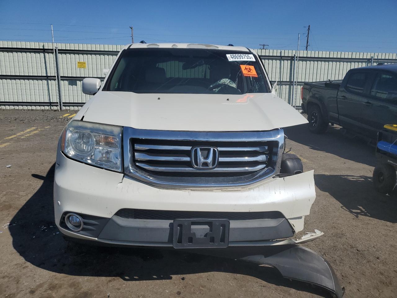 2015 Honda Pilot VIN 5FNYF4H96FB027418 Copart auction photo, front end / side damage thumbnail 5