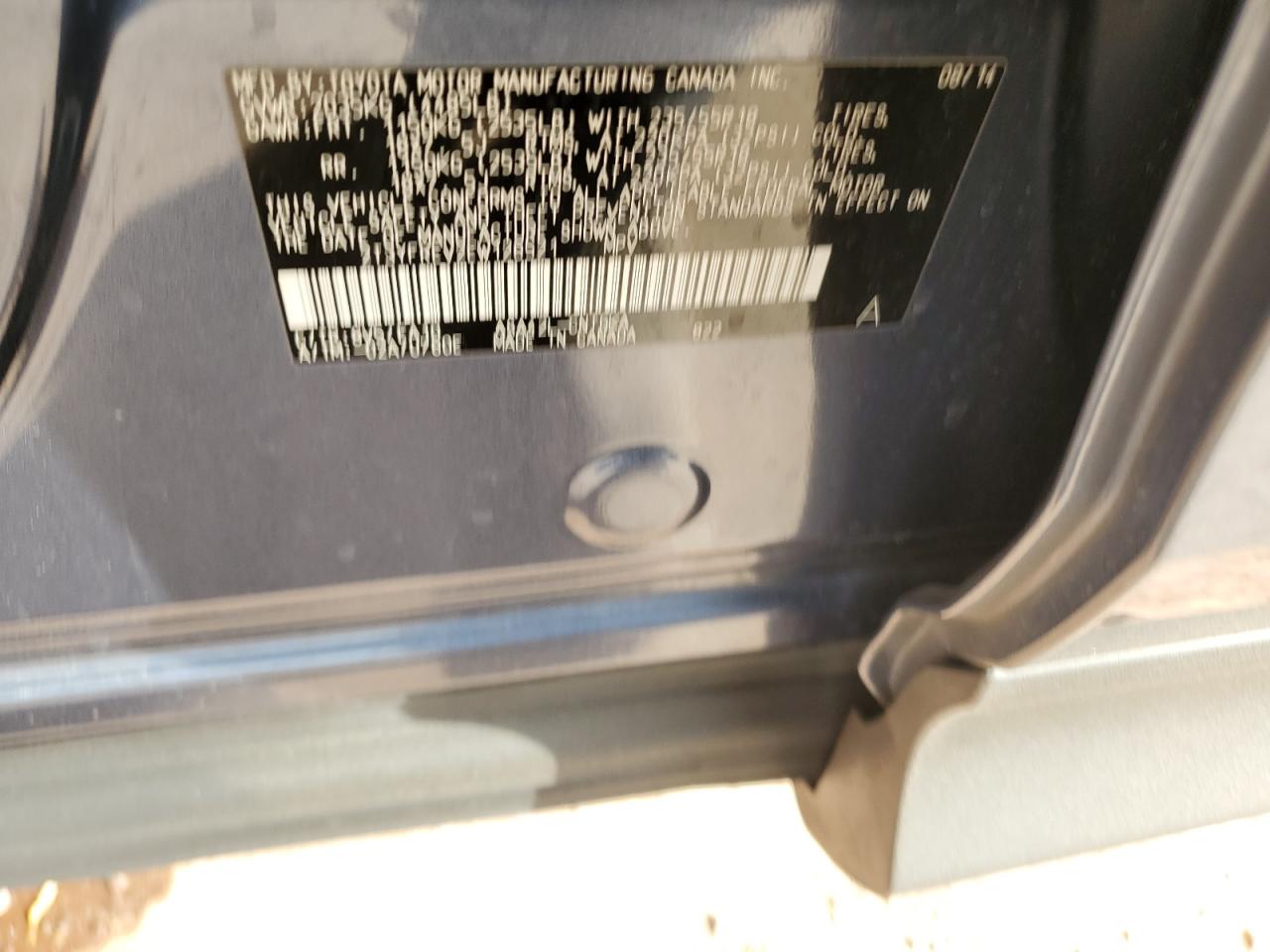 2014 Toyota RAV 4 VIN 2T3YFREV2EW126521 Copart auction photo, front end / side damage thumbnail 13