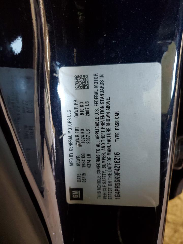 2015 Buick Verano VIN 1G4PR5SK9F4216216 Copart auction photo, rear end / front end damage thumbnail 13