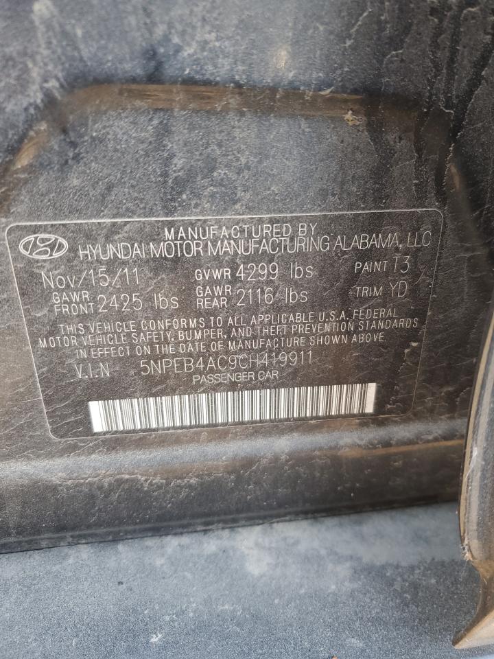2012 Hyundai Sonata VIN 5NPEB4AC9CH419911 Copart auction photo, vandalism / minor dent/scratches damage thumbnail 14