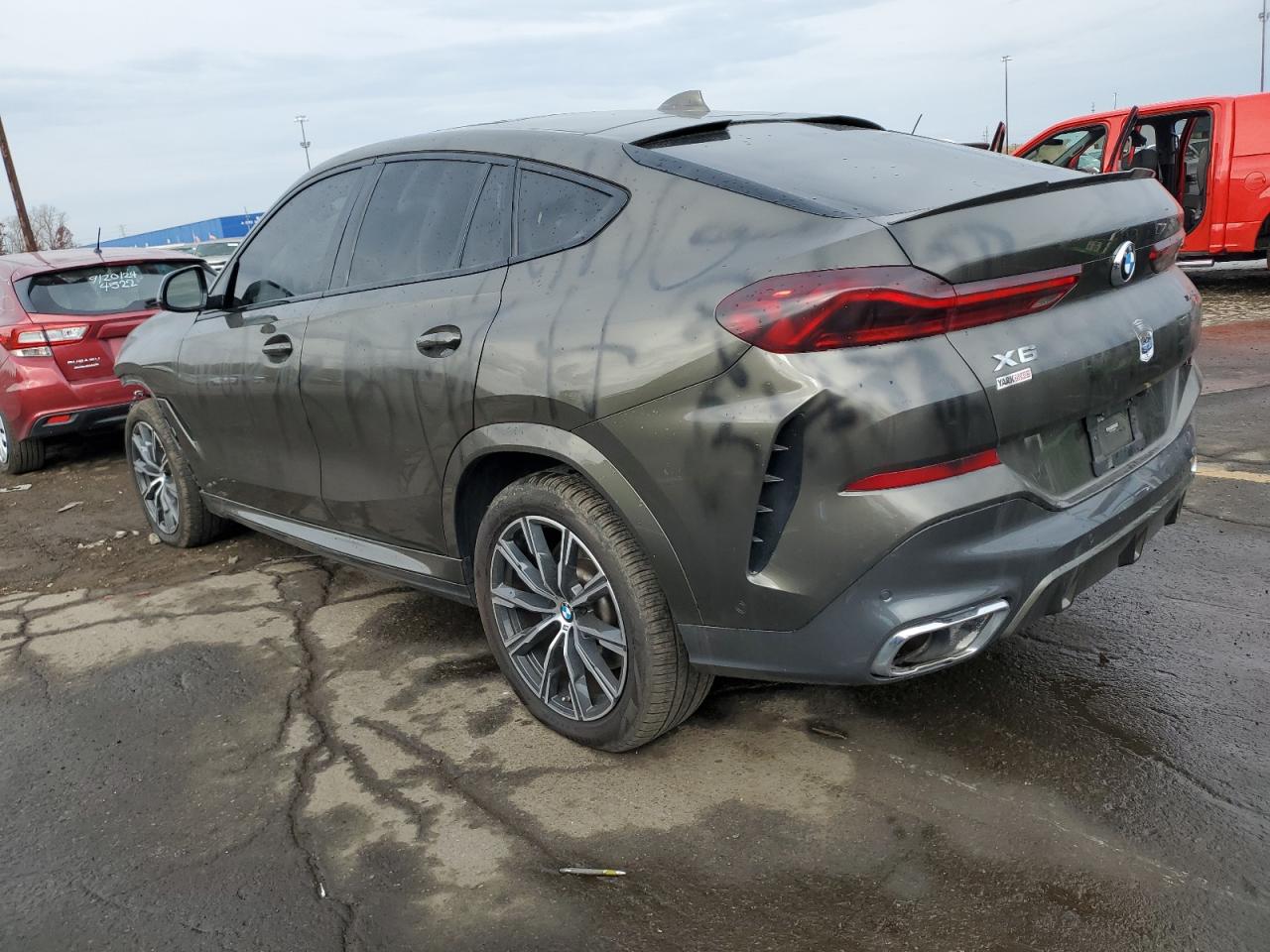 2020 BMW X6 VIN 5UXCY6C07L9D61229 Copart auction photo, front end / all over damage thumbnail 2