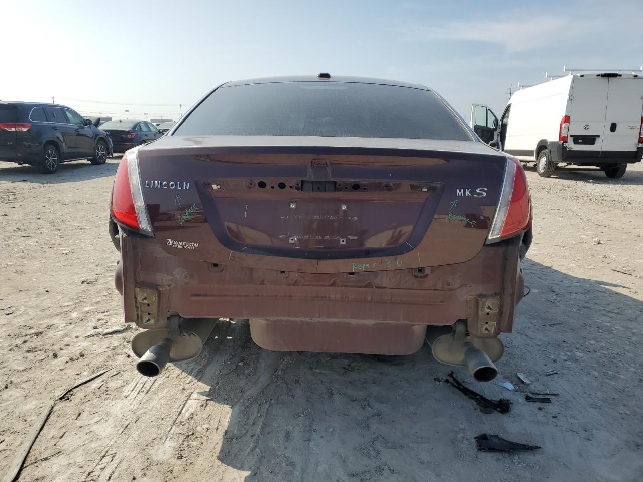 2012 Lincoln MKS VIN 1LNHL9DR5CG802106 Copart auction photo, rear end / front end damage thumbnail 6