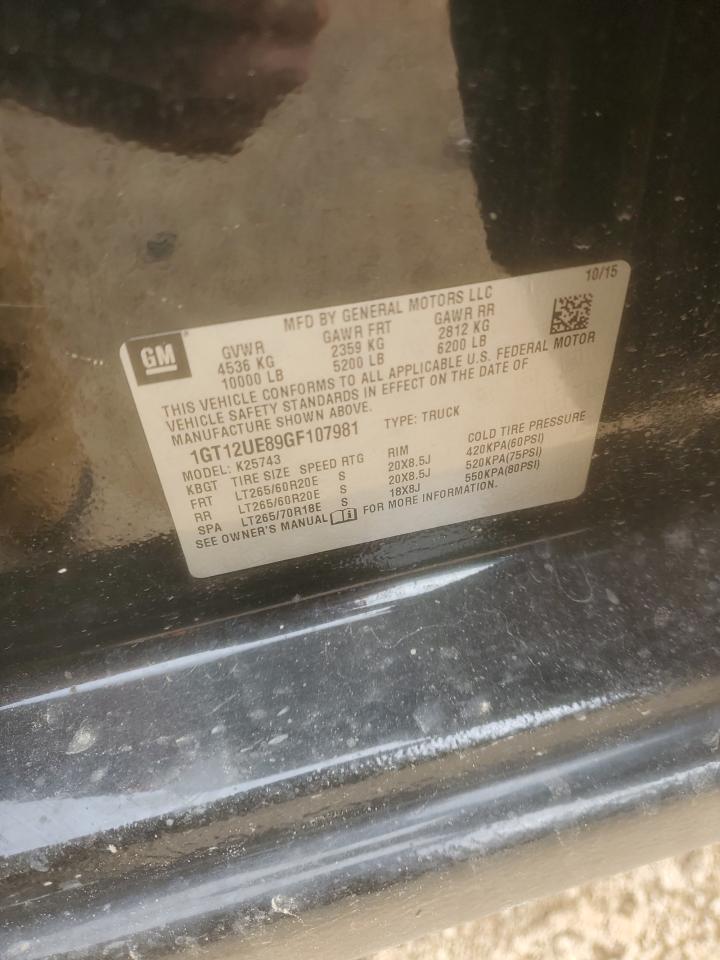 2016 GMC Sierra VIN 1GT12UE89GF107981 Copart auction photo, minor dent/scratches damage thumbnail 12