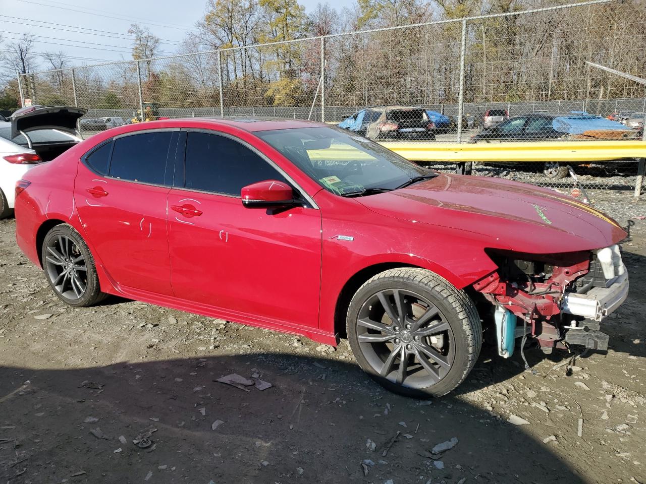 2018 Acura TLX VIN 19UUB3F6XJA000304 Copart auction photo, front end / minor dent/scratches damage thumbnail 4