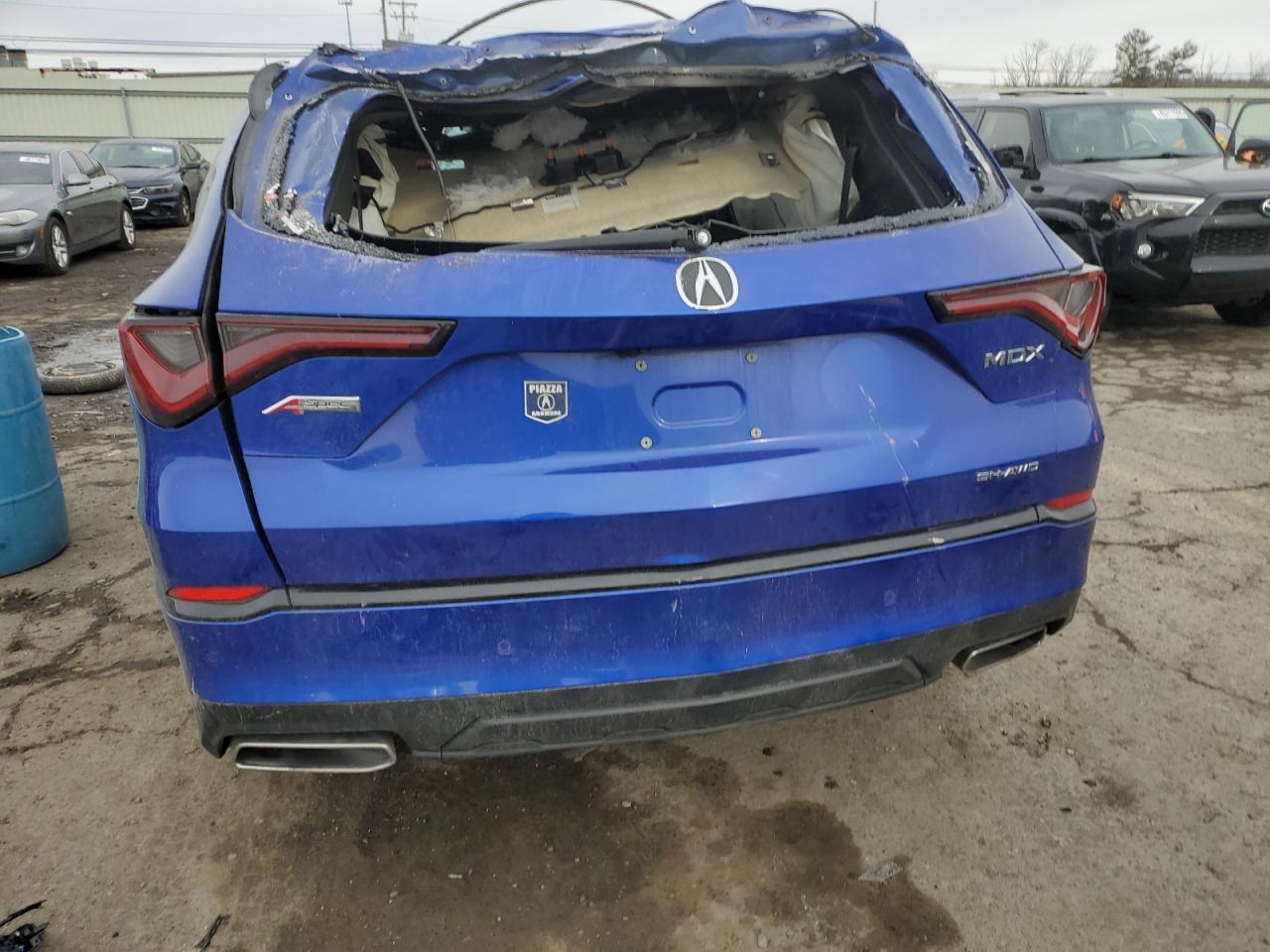 2022 Acura MDX VIN 5J8YE1H04NL041995 Copart auction photo, rollover damage thumbnail 6