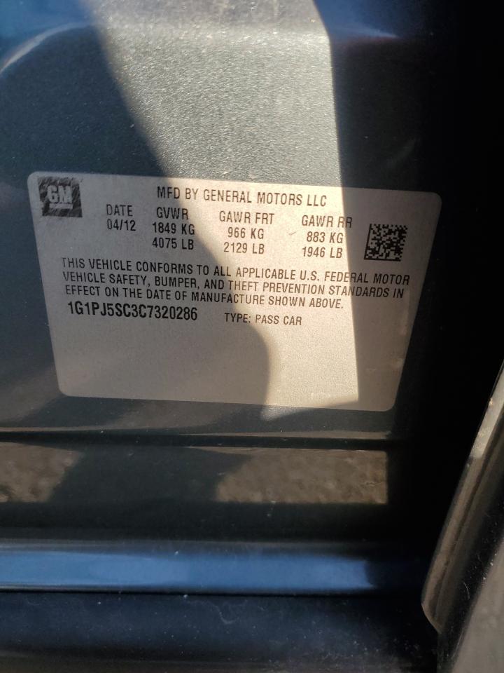 2012 Chevrolet Cruze VIN 1G1PJ5SC3C7320286 Copart auction photo, front end damage thumbnail 14
