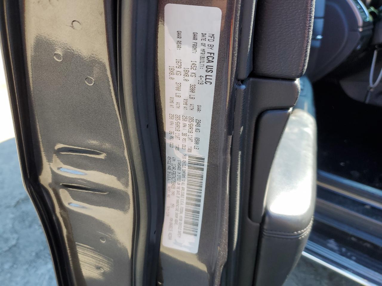 2019 Jeep Grand Cherokee VIN 1C4RJFBG7KC759439 Copart auction photo, side damage thumbnail 13
