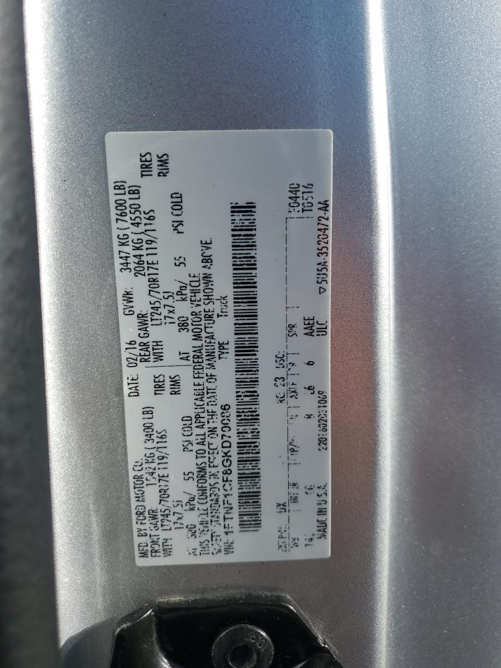 2016 Ford F-150 VIN 1FTNF1CF8GKD70086 Copart auction photo, side damage thumbnail 14