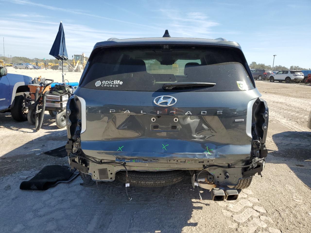 2023 Hyundai Palisade VIN KM8R7DGE3PU536077 Copart auction photo, front end / rear end damage thumbnail 6