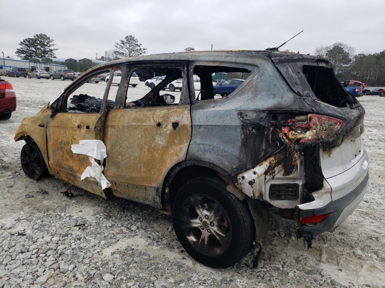 2014 Ford Escape VIN 1FMCU9GX3EUC60624 Copart auction photo, burn damage thumbnail 2