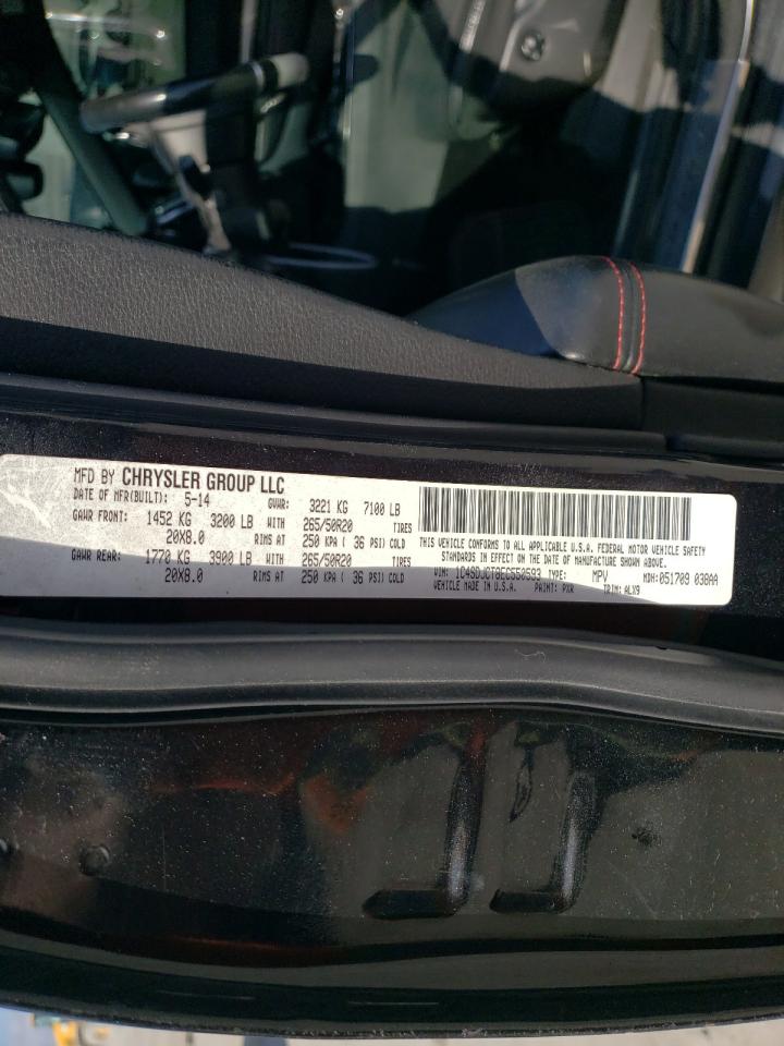 2014 Dodge Durango VIN 1C4SDJCT8EC550593 Copart auction photo, front end / undercarriage damage thumbnail 16
