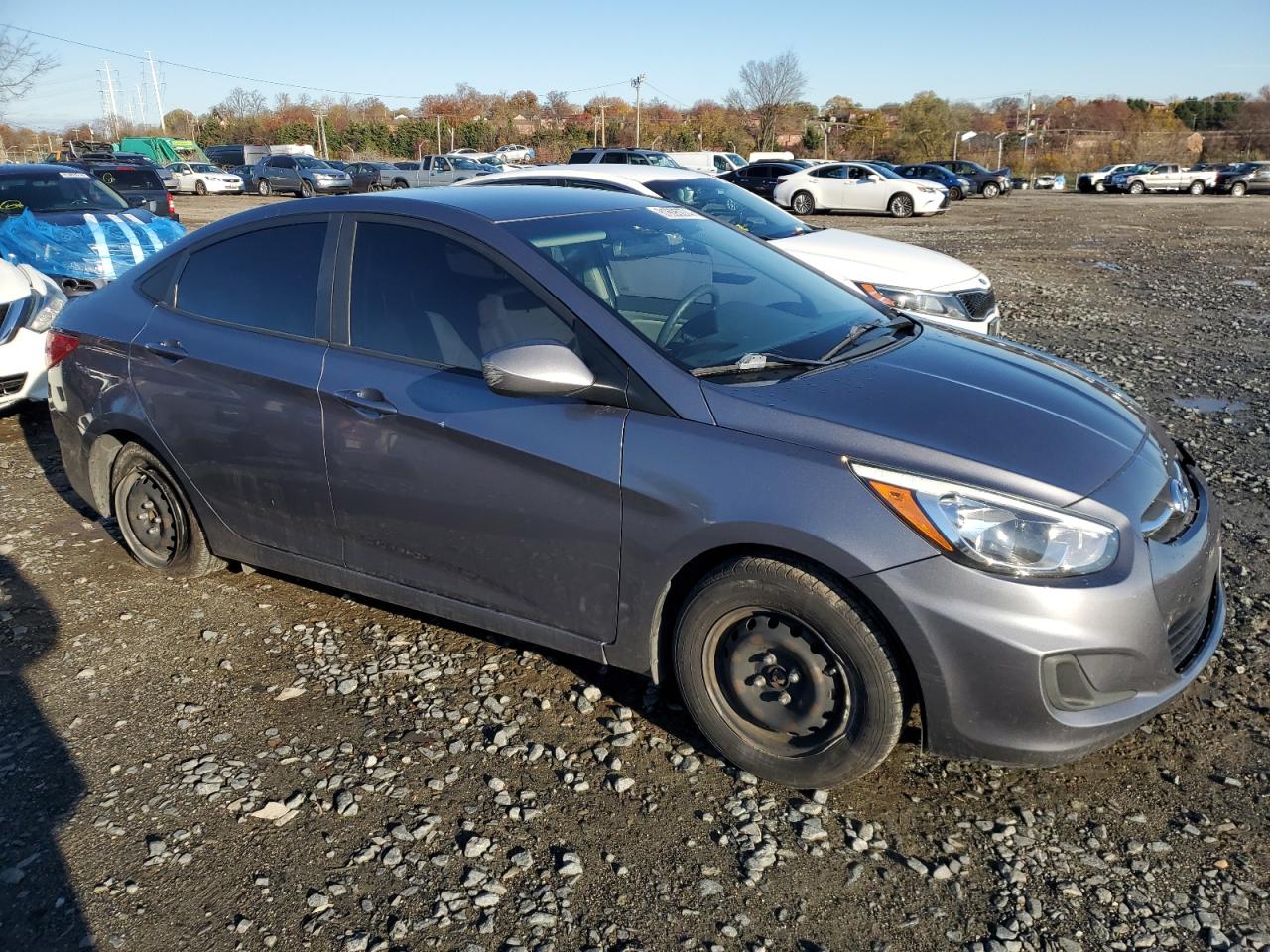 2017 Hyundai Accent VIN KMHCT4AE5HU233393 Copart auction photo, front end / side damage thumbnail 4