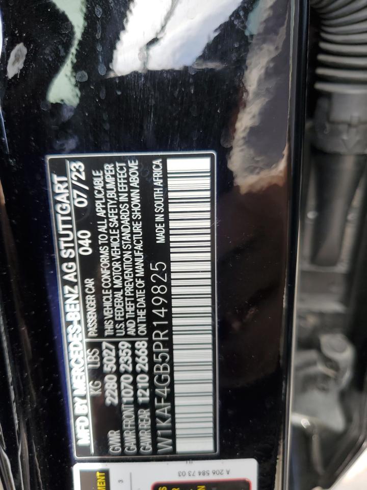 2023 Mercedes-Benz C-klasse VIN W1KAF4GB5PR149825 Copart auction photo, water/flood damage thumbnail 13