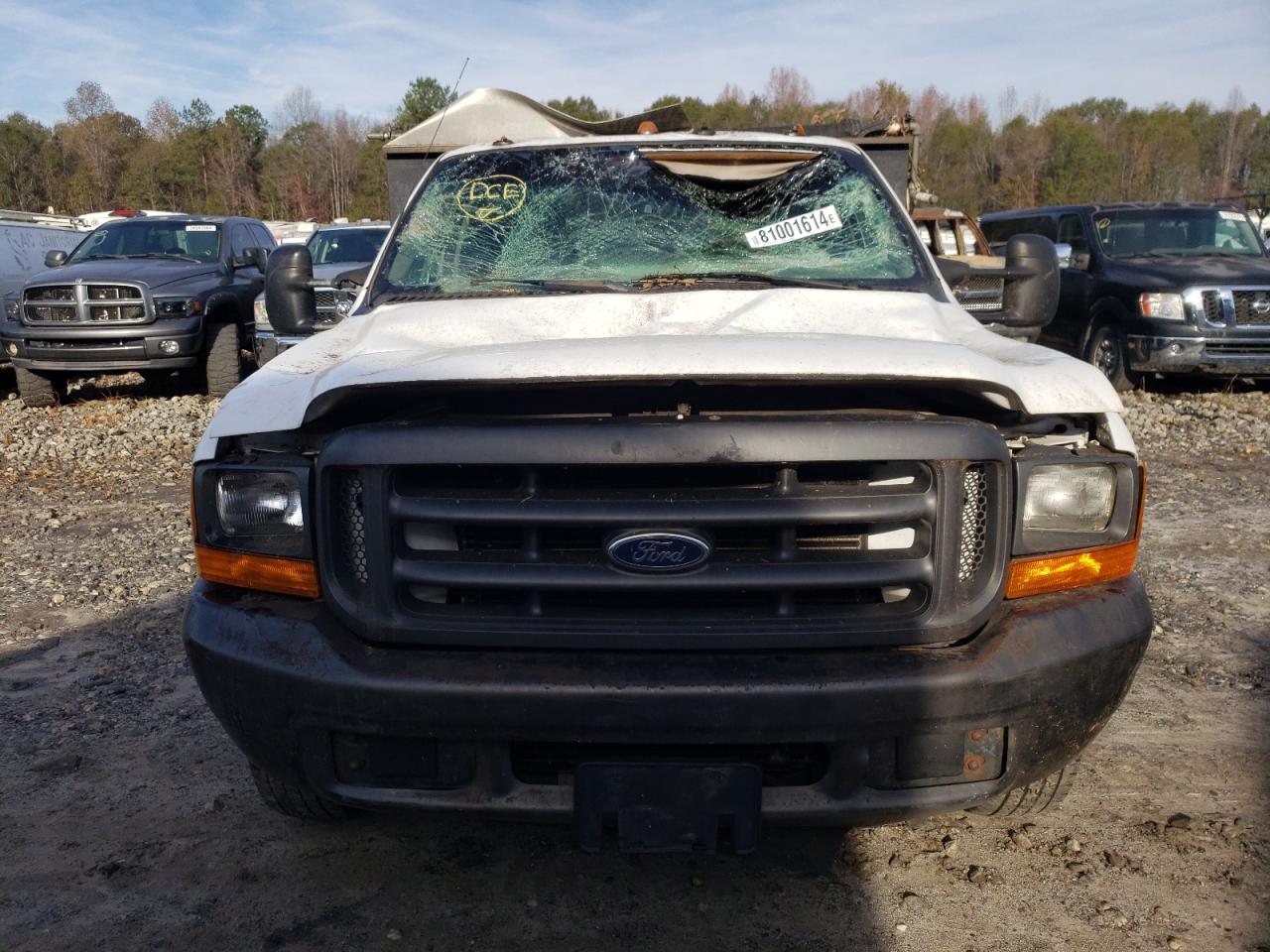 1999 Ford F350 VIN 1FDWF36L5XED86242 Copart auction photo, top/roof damage thumbnail 5