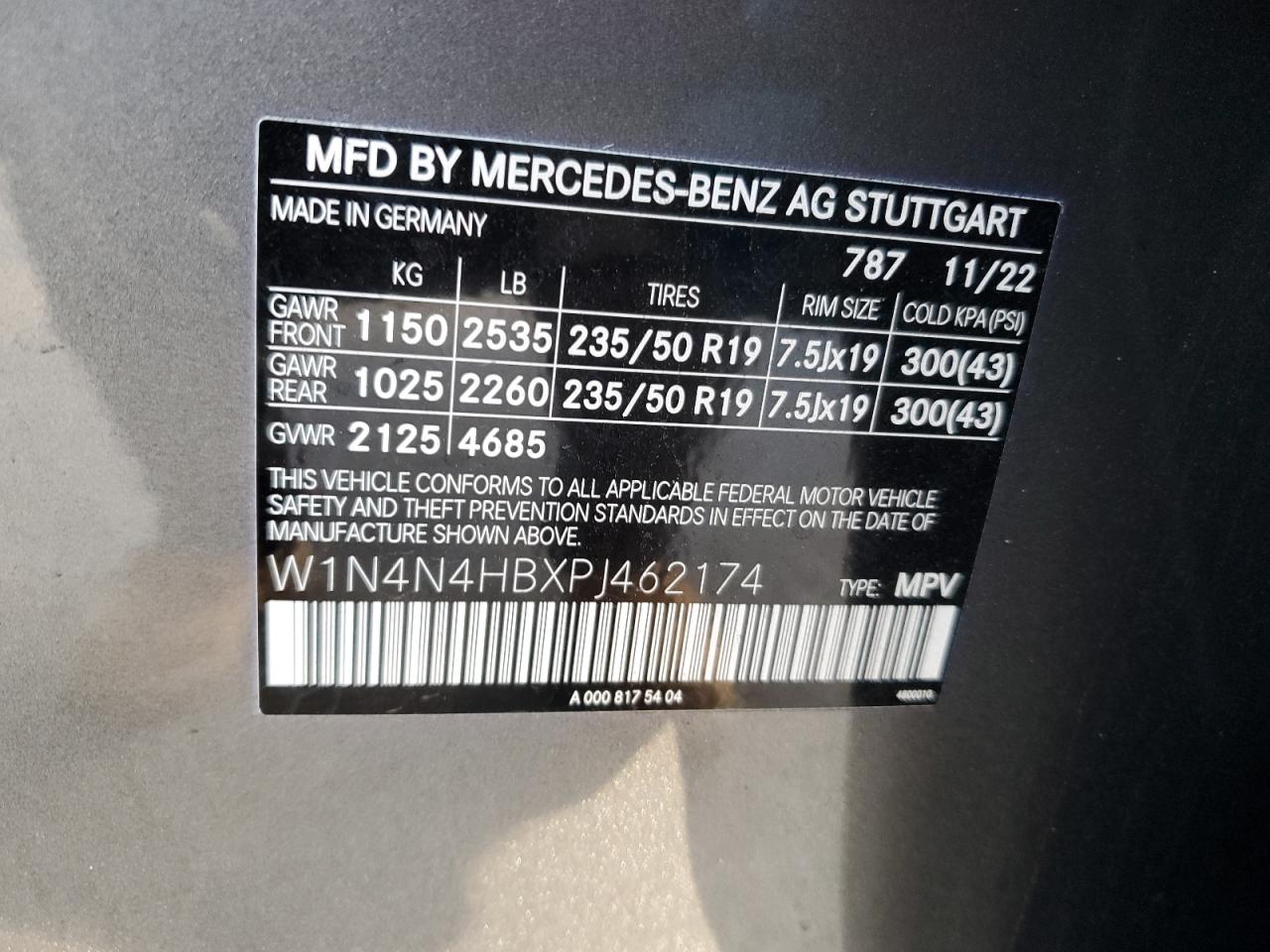 2023 Mercedes-Benz GLA-klasse VIN W1N4N4HBXPJ462174 Copart auction photo, front end damage thumbnail 13
